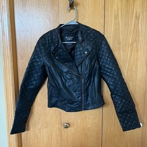 Bethany Mota Black Faux Leather Jacket, Size L